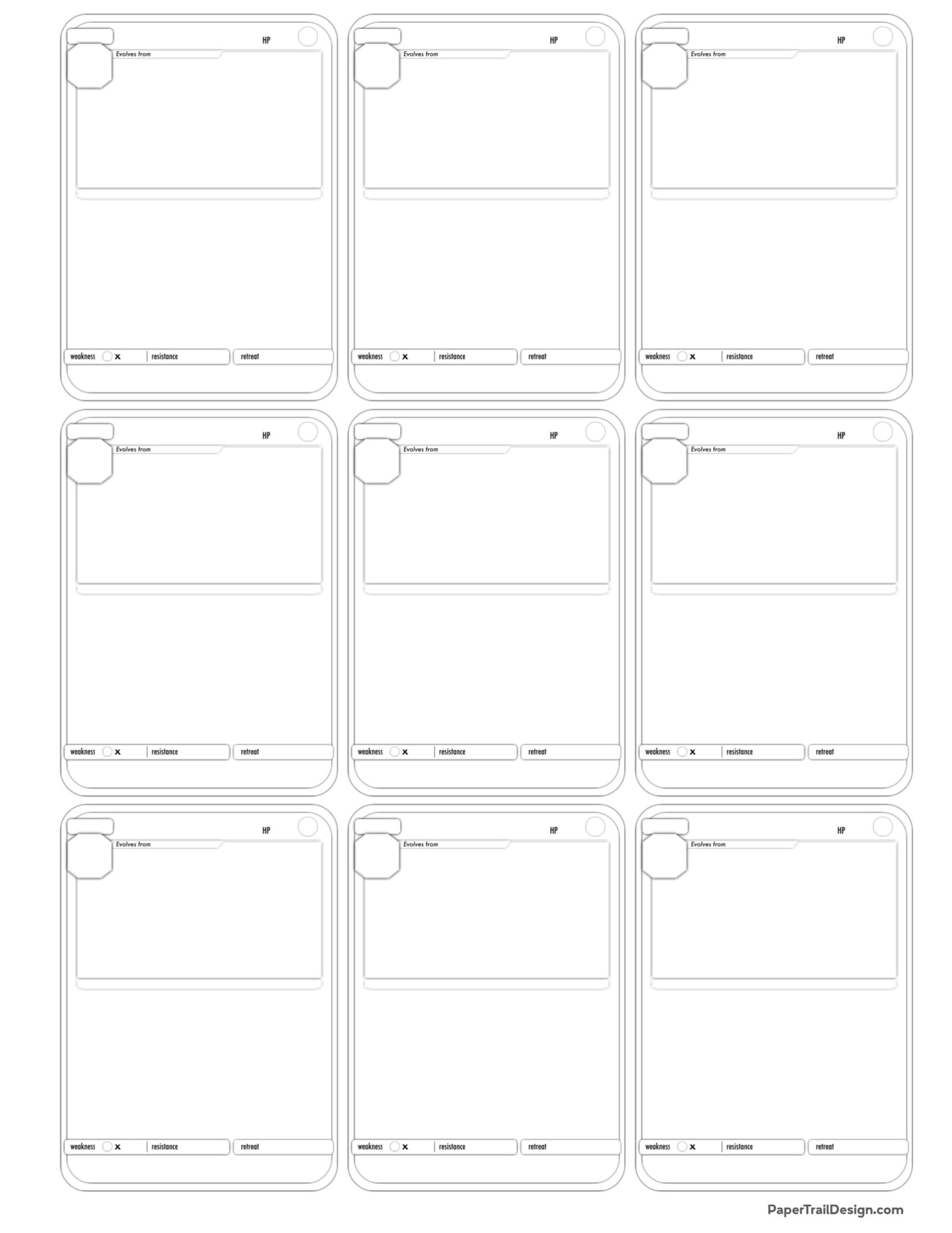 Pok mon Card Template Free Printable Paper Trail Design