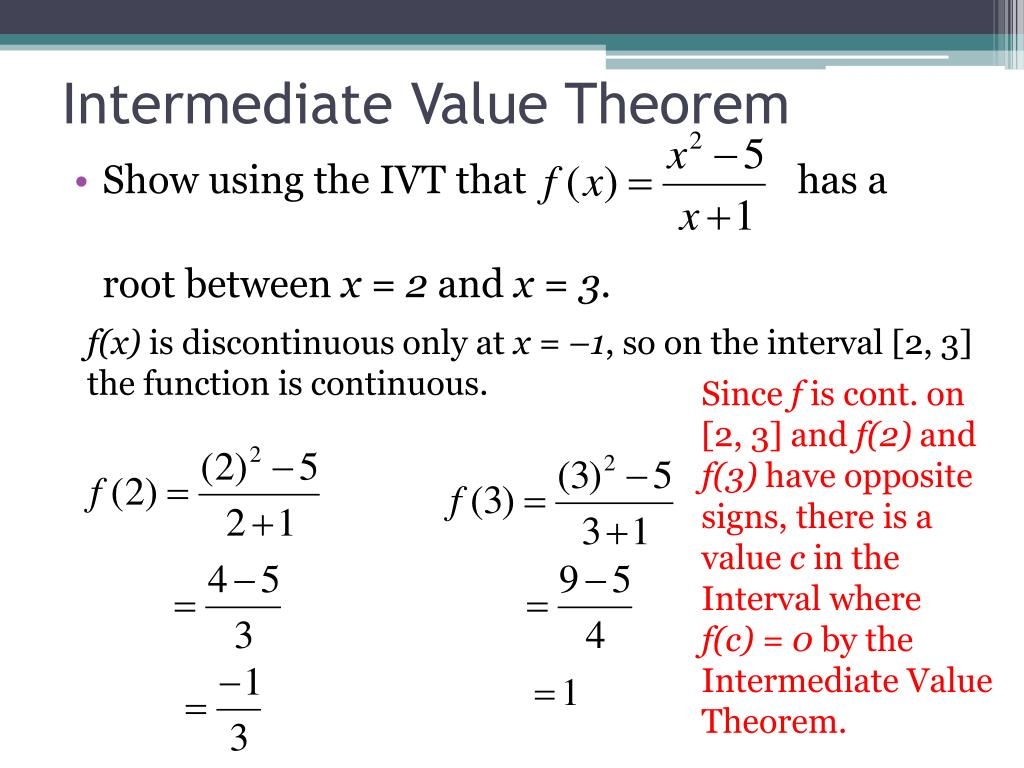 PPT 2 3 Continuity And Intermediate Value Theorem PowerPoint Presentation ID 2629846