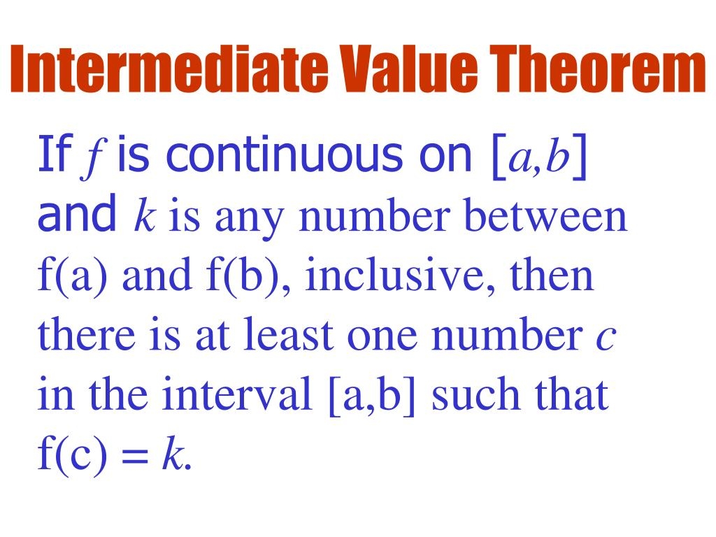 PPT Intermediate Value Theorem PowerPoint Presentation Free Download ID 6043840