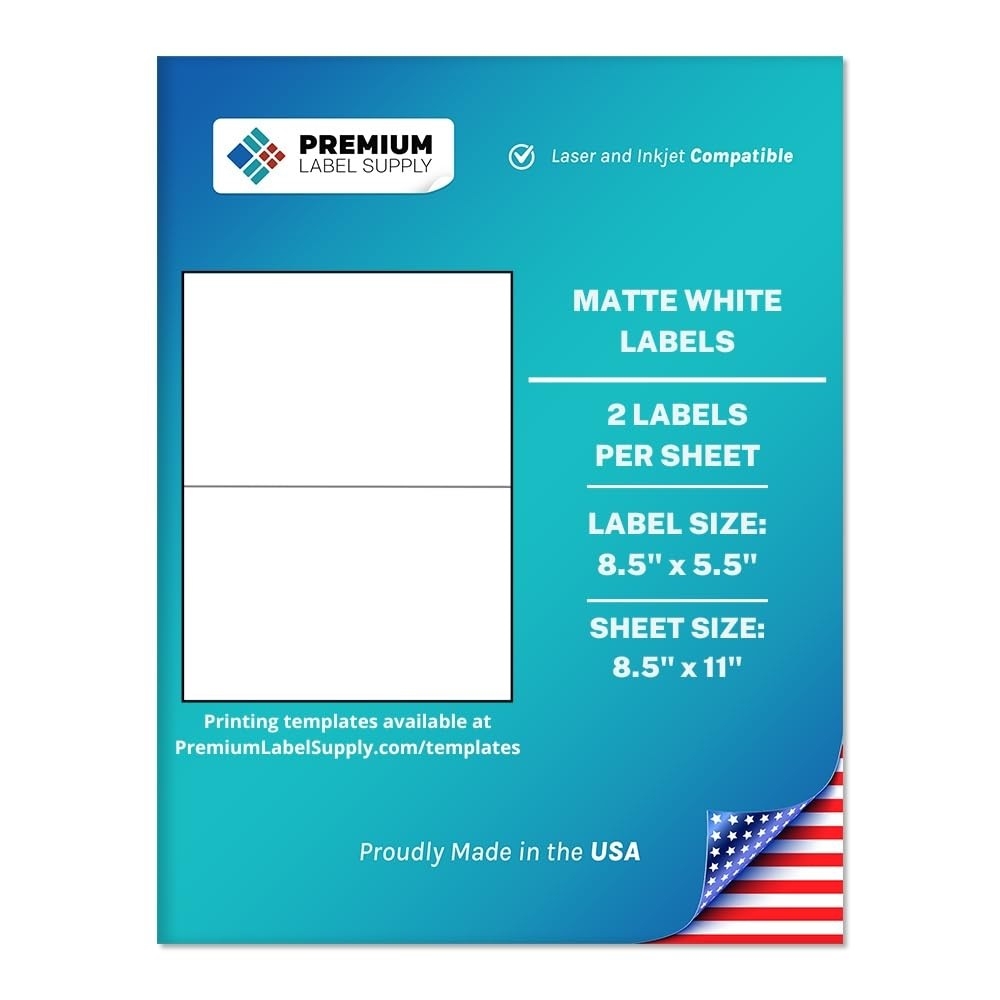 Premium Label Supply 8 5 X 5 5 Half Sheet Self Adhesive Shipping Labels 200ct 687748069706 EBay