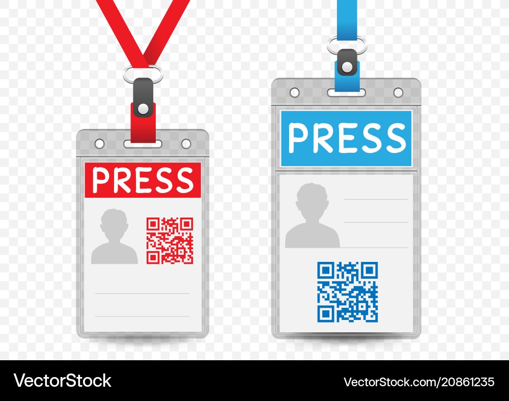 Press Badge Template Vertical Royalty Free Vector VectorStock