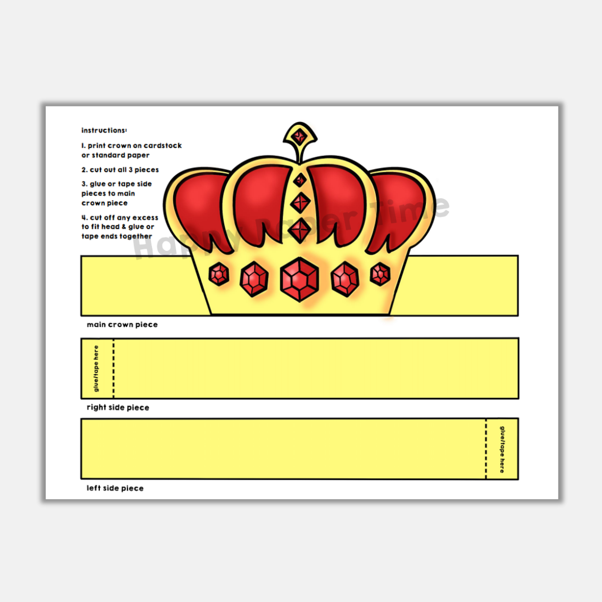 Prince King Paper Gold Crown Printable Royal Costume Craft Activity Made By Teachers Prince King Paper Gold Crown Printable Royal Costume Craft Activity Made By Teachers