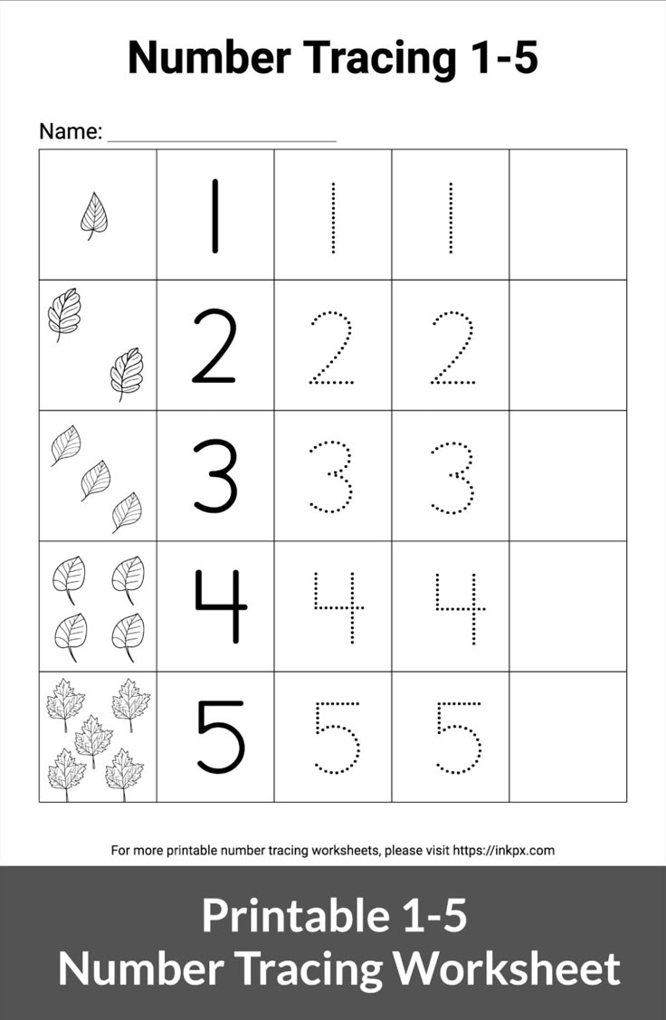 worksheet numbers 1 5