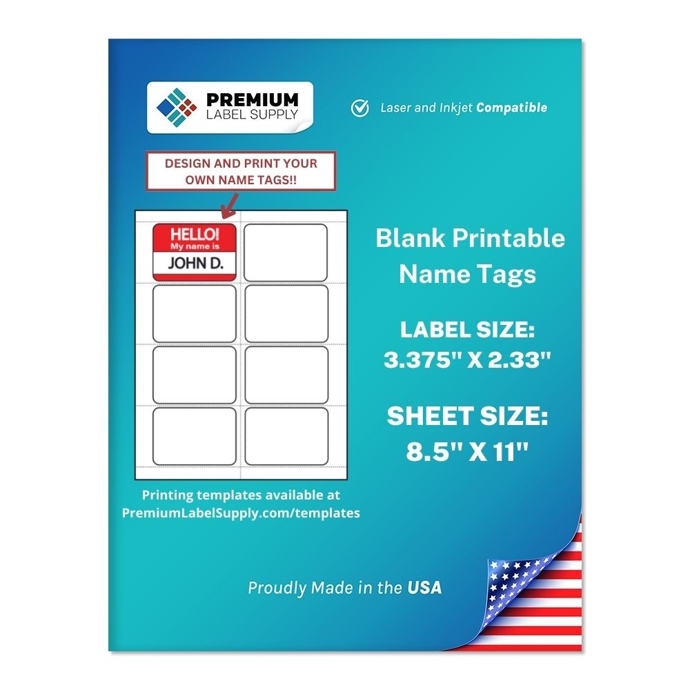 Printable Name Tags Shop Printable Name Tag Stickers Premium Label Supply
