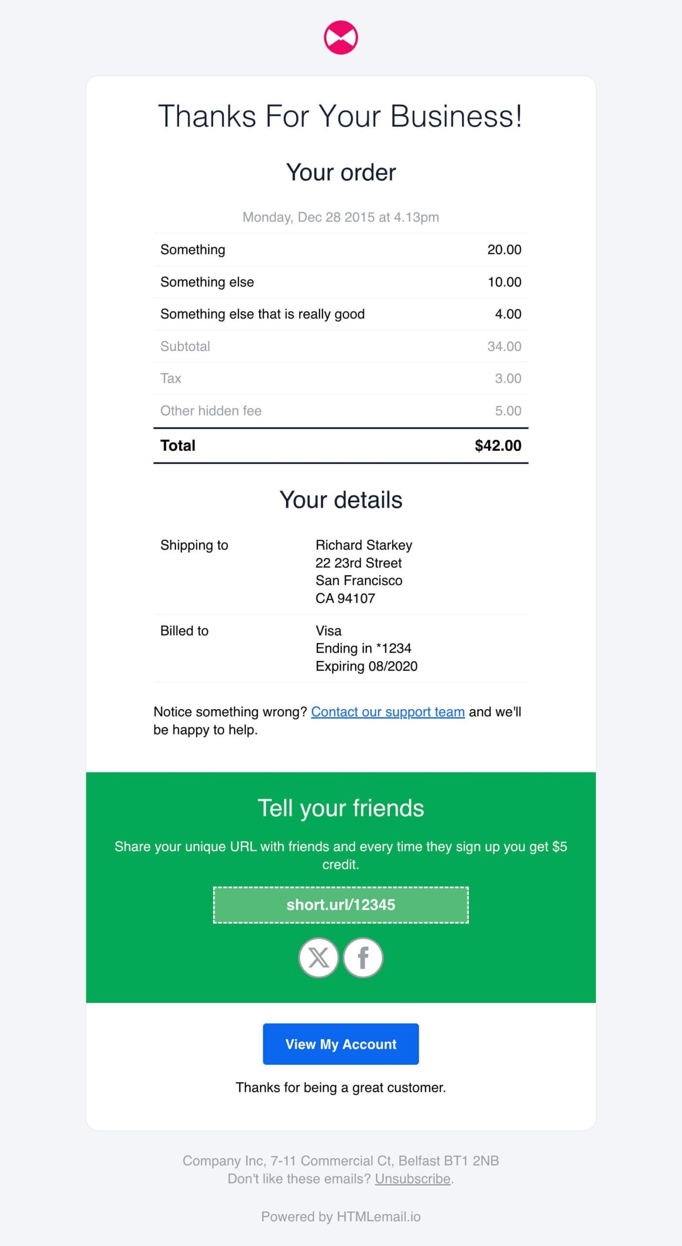 Responsive Receipt Invoice Email Template Responsive Receipt Invoice Email Template