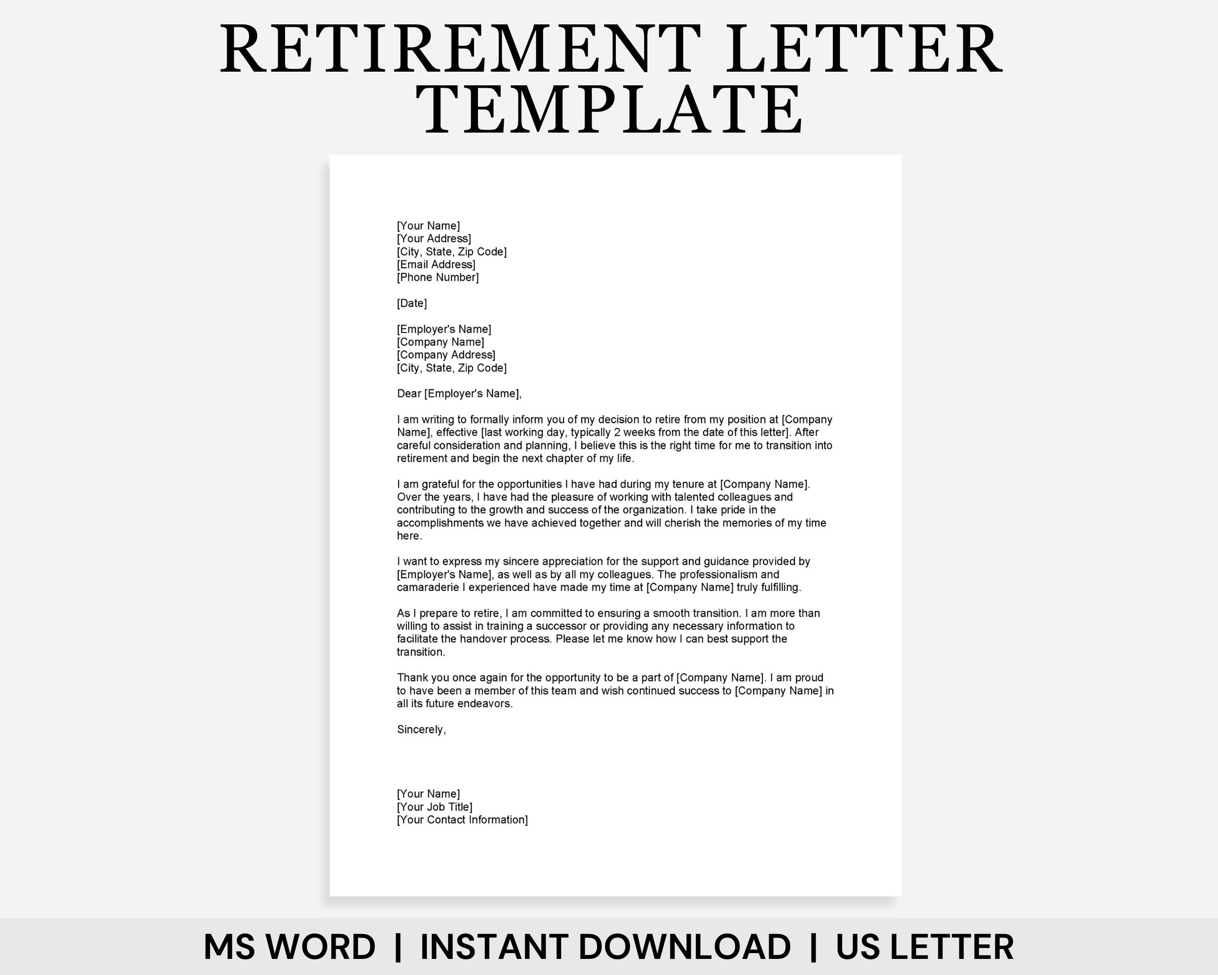 Retirement Letter Template Letter Of Retirement Template Retirement Notice Resignation Letter Template Resignation Template Retirement Etsy Retirement Letter Template Letter Of Retirement Template Retirement Notice Resignation Letter Template Resignation Template Retirement Etsy