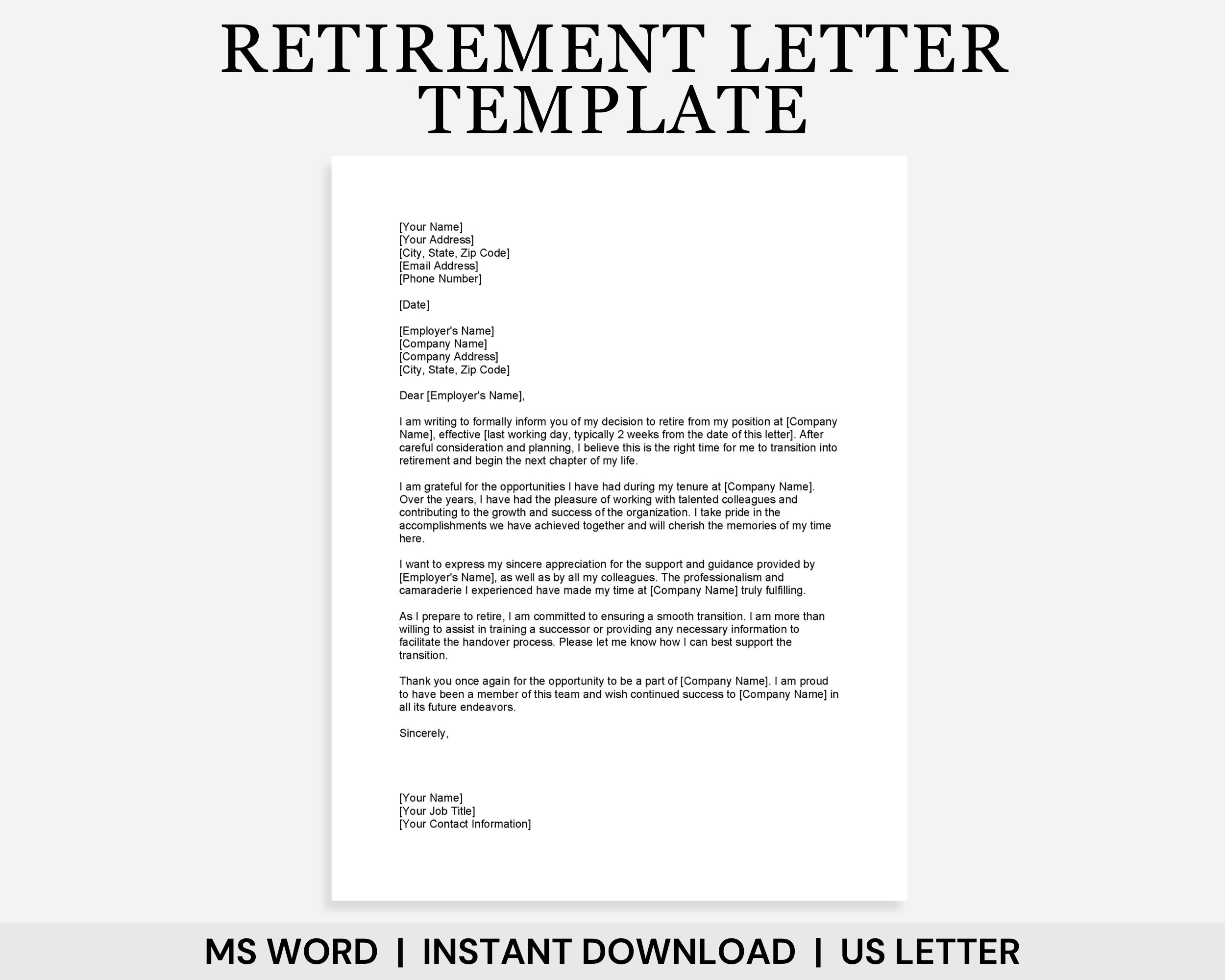 Retirement Letter Template Letter Of Retirement Template Retirement Notice Resignation Letter Template Resignation Template Retirement Etsy Retirement Letter Template Letter Of Retirement Template Retirement Notice Resignation Letter Template Resignation Template Retirement Etsy