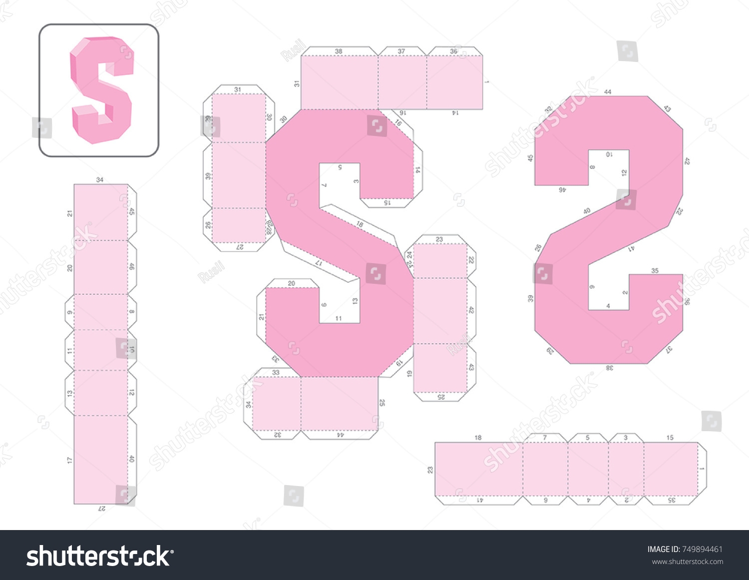 S Alphabet Paper Model Template Cut Stock Vector Royalty Free 749894461 Shutterstock S Alphabet Paper Model Template Cut Stock Vector Royalty Free 749894461 Shutterstock