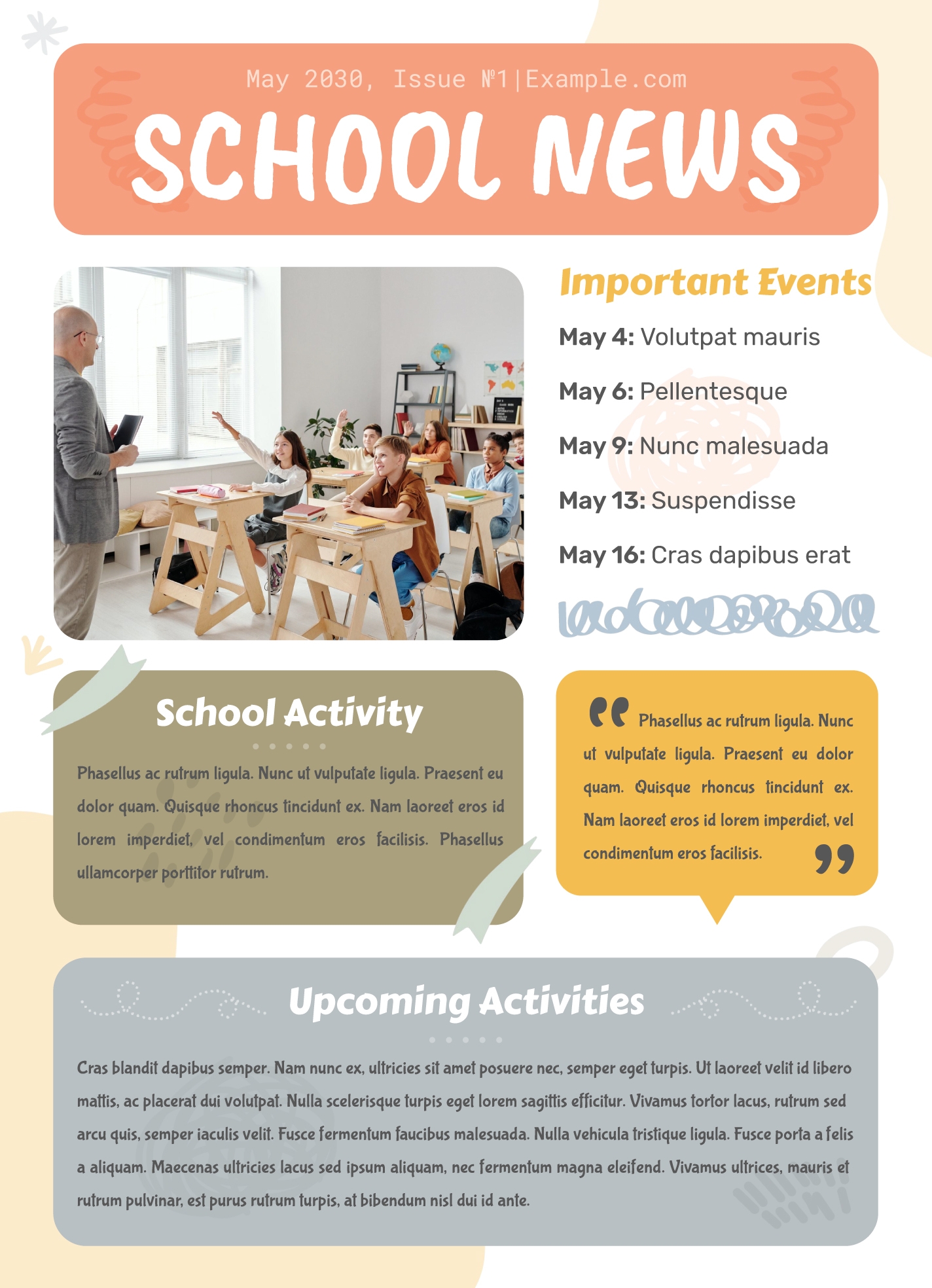 School Newsletter Free Google Docs Template Gdoc io