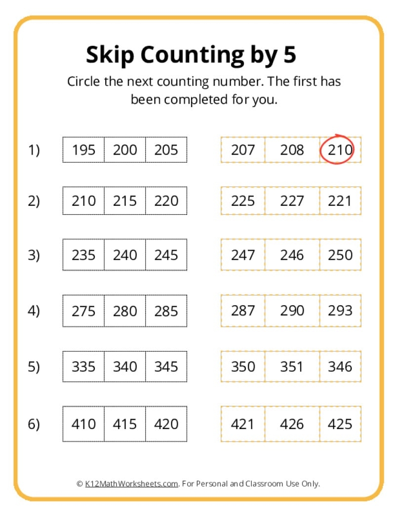 skip counting by 5 worksheets skip counting by 5 worksheets