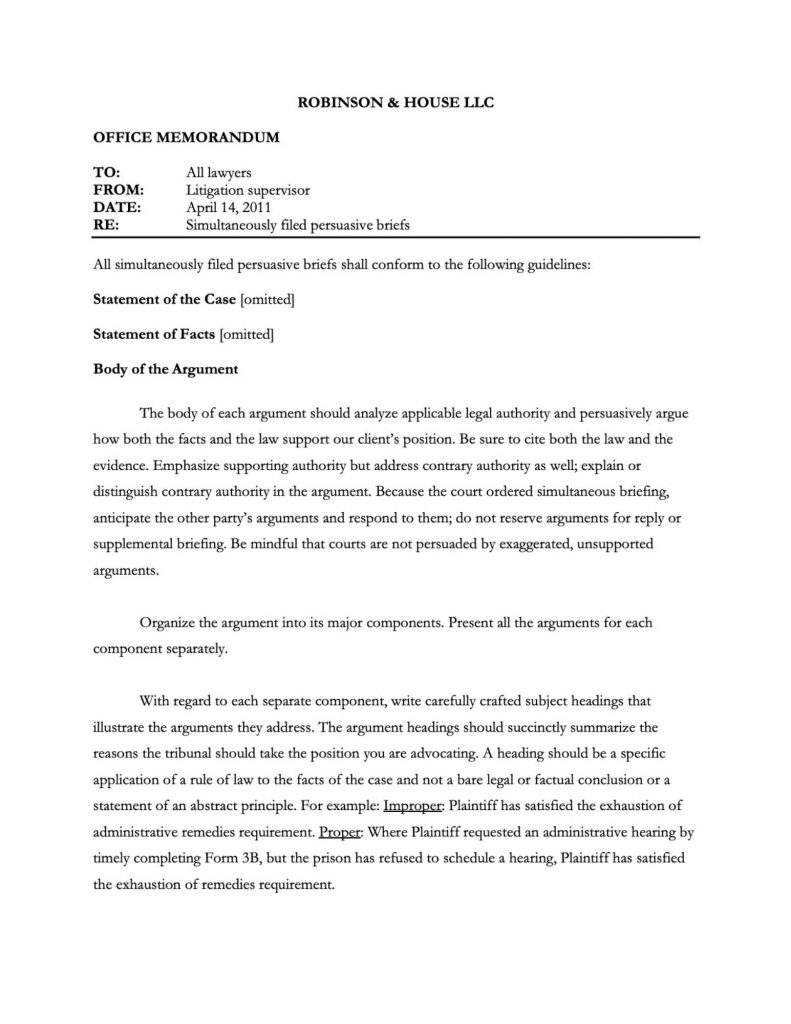 Structure Of A Legal Memorandum Law Tutors