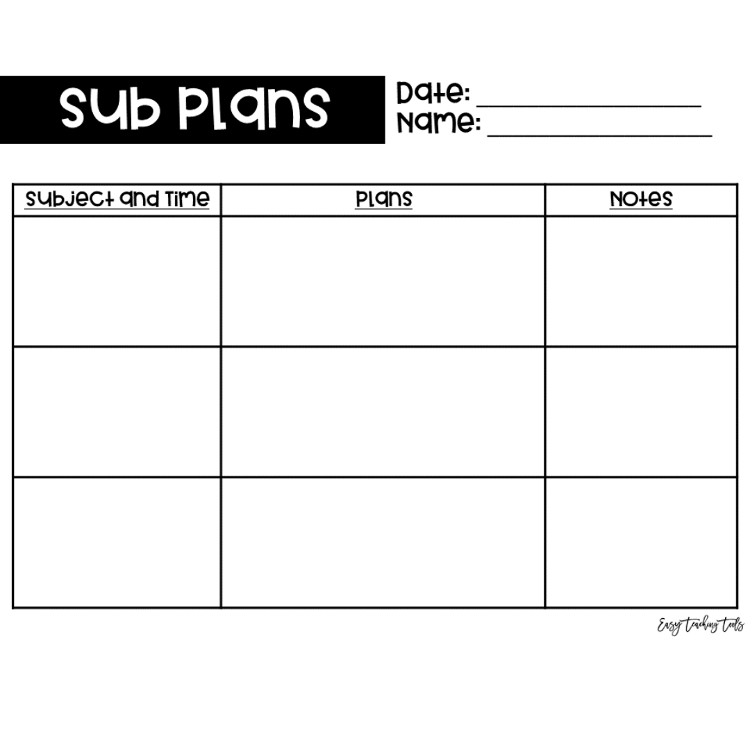 Sub Plans Template Editable PowerPoint Google Slides PDF Easy Teaching Tools Sub Plans Template Editable PowerPoint Google Slides PDF Easy Teaching Tools