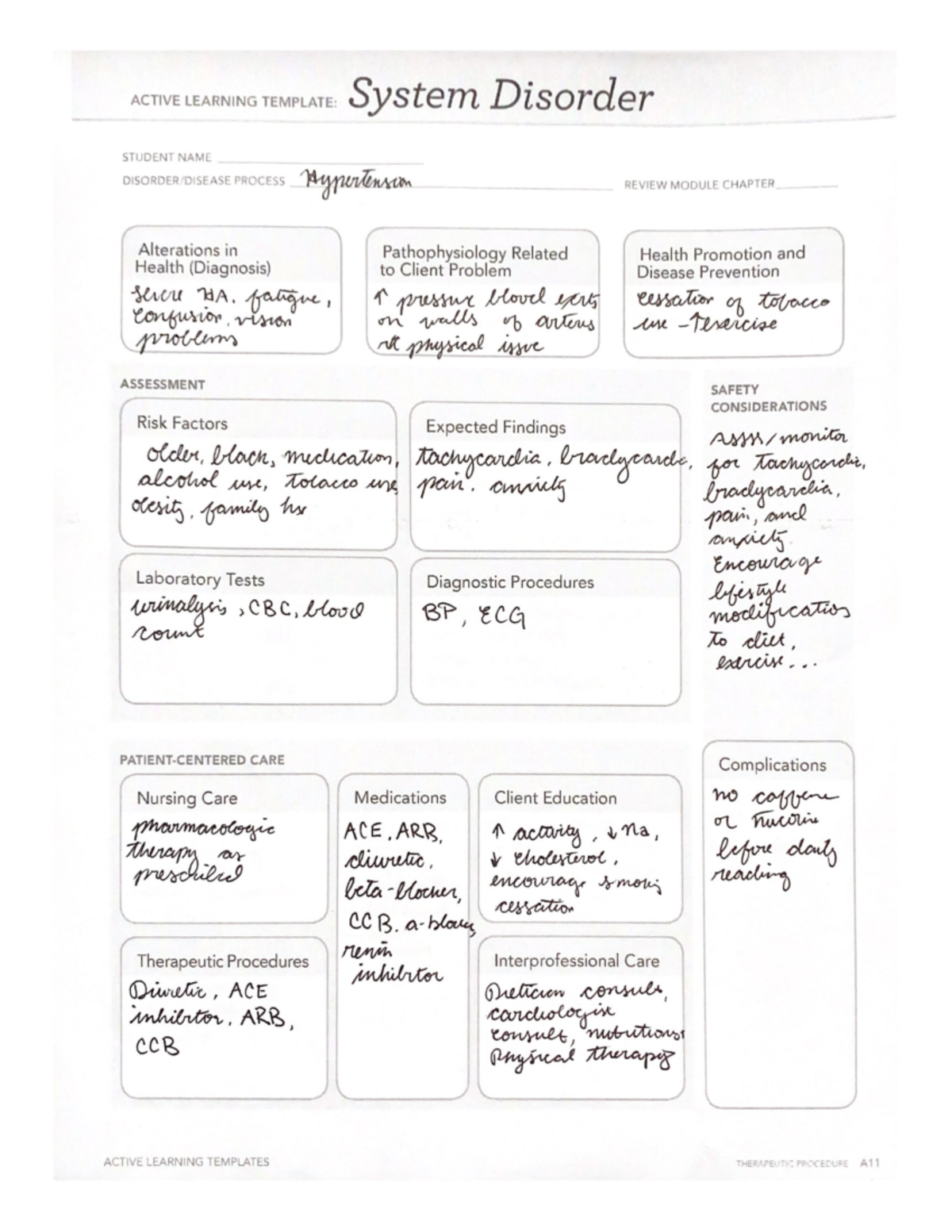 System Disorder ATI Active Learning Template For Hypertension COPD Studocu