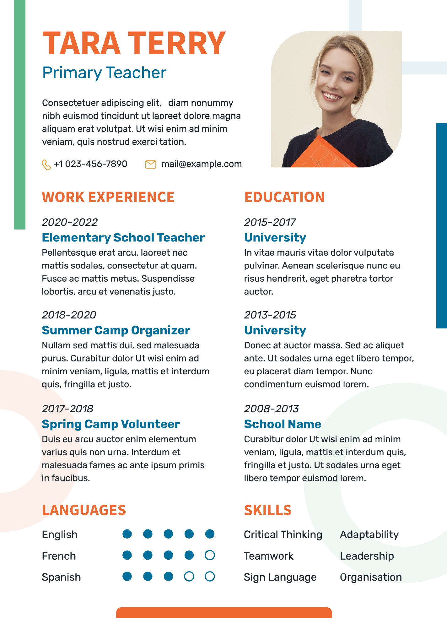 teacher resume template teacher resume template