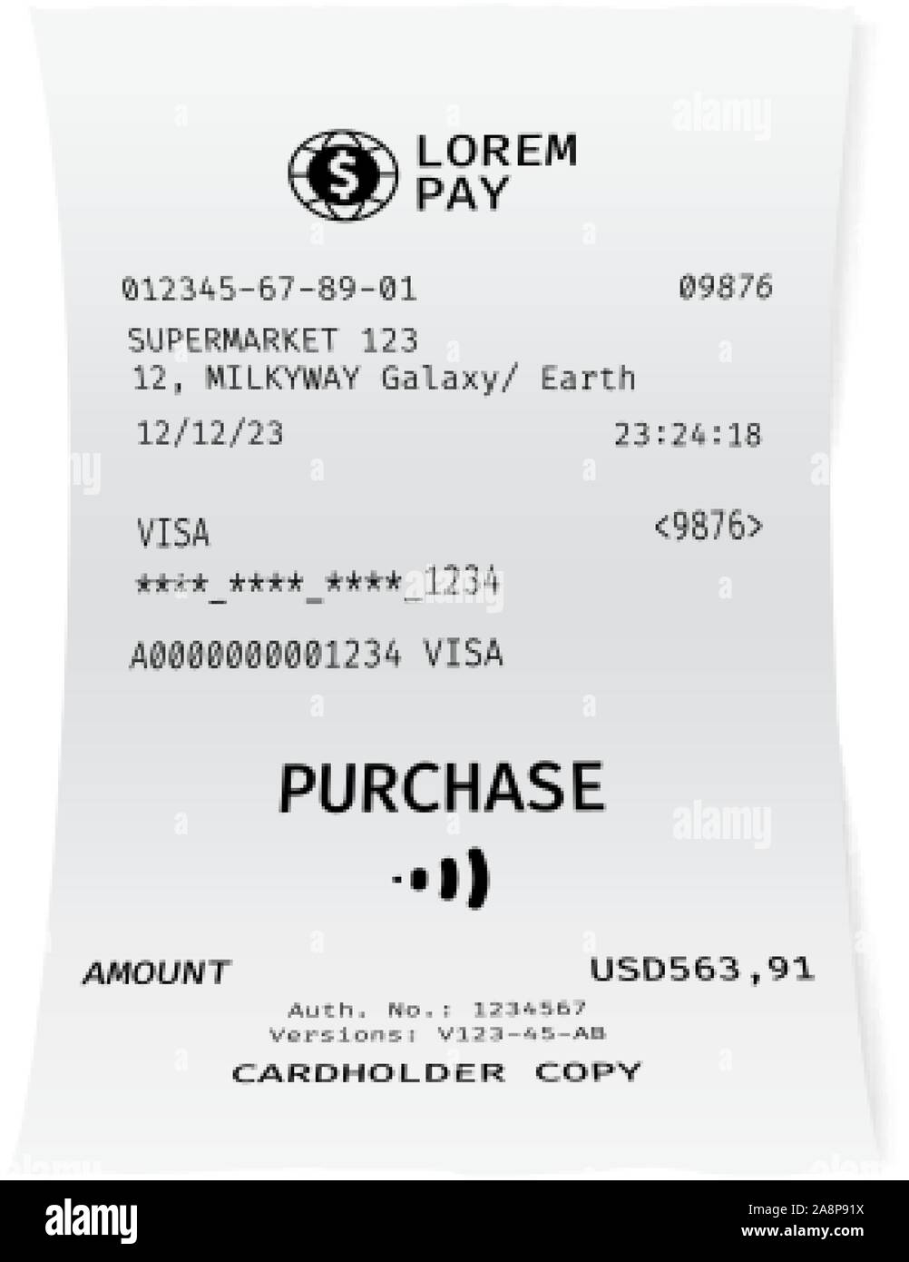Template Of A Check From A Shop Or Supermarket Or Restaurant White Cashier Receipt Stock Vector Image Art Alamy