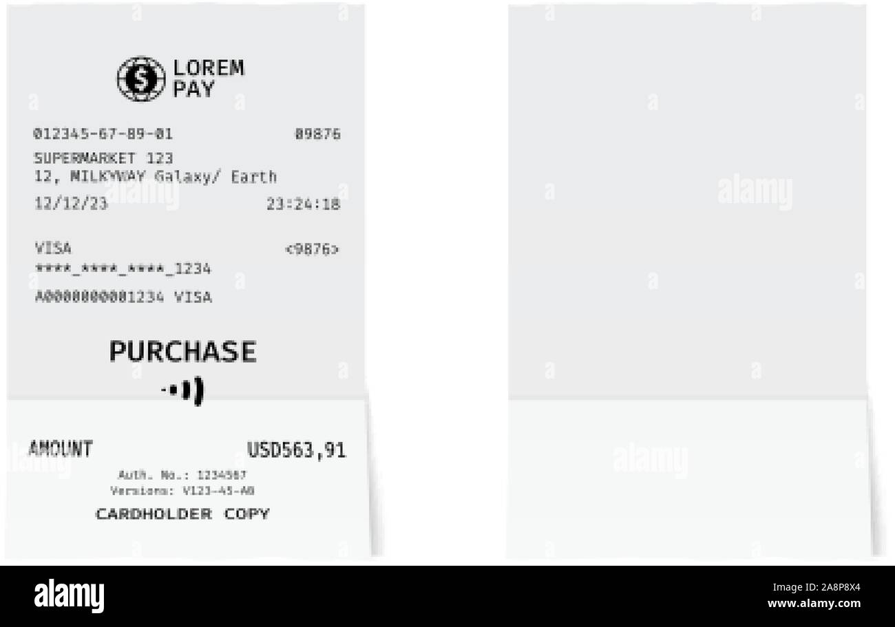 Template Of A Shop Receipt Mockup Of A Check From Mall Stock Vector Image Art Alamy