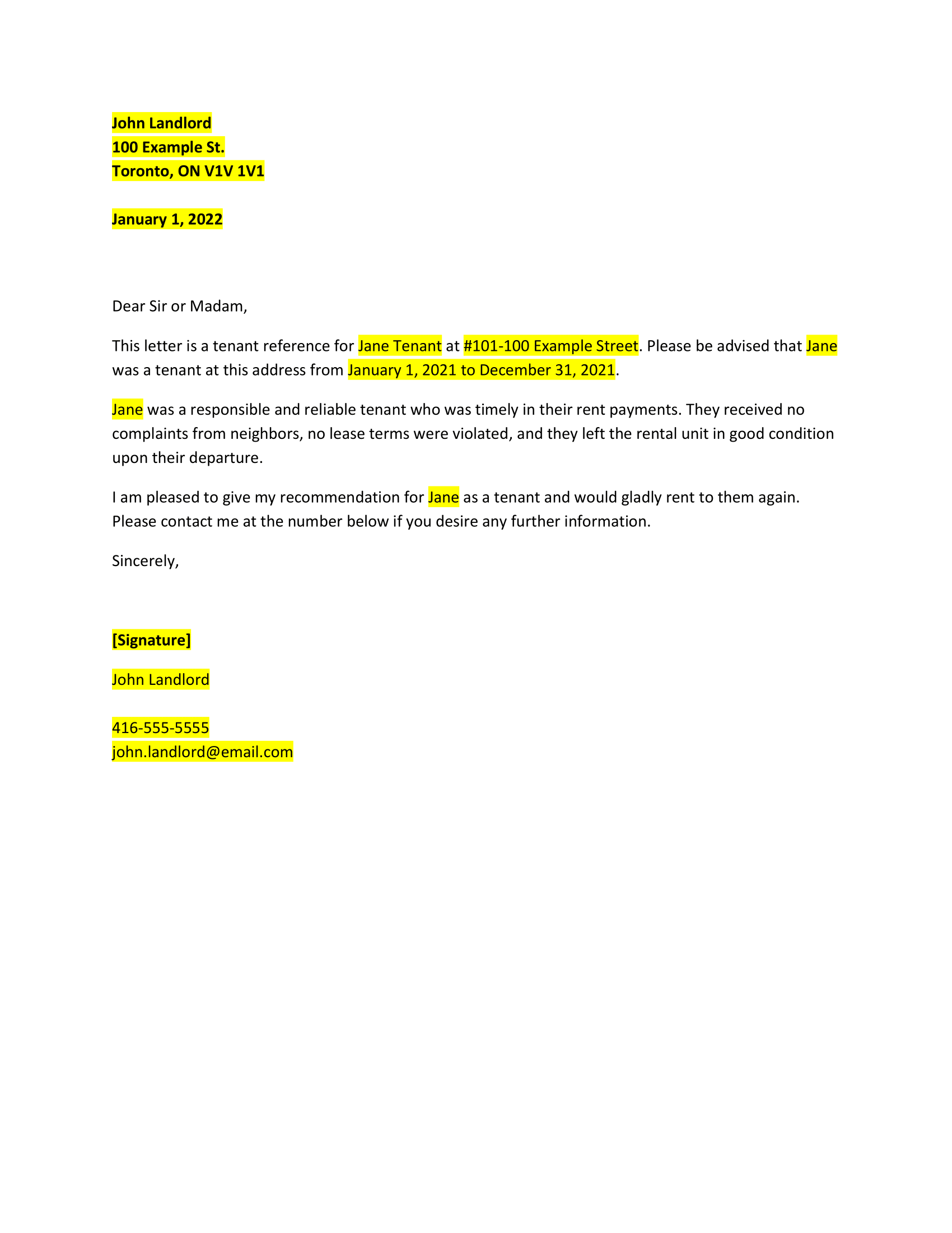 Tenant Reference Letter Free Template Guide Square One