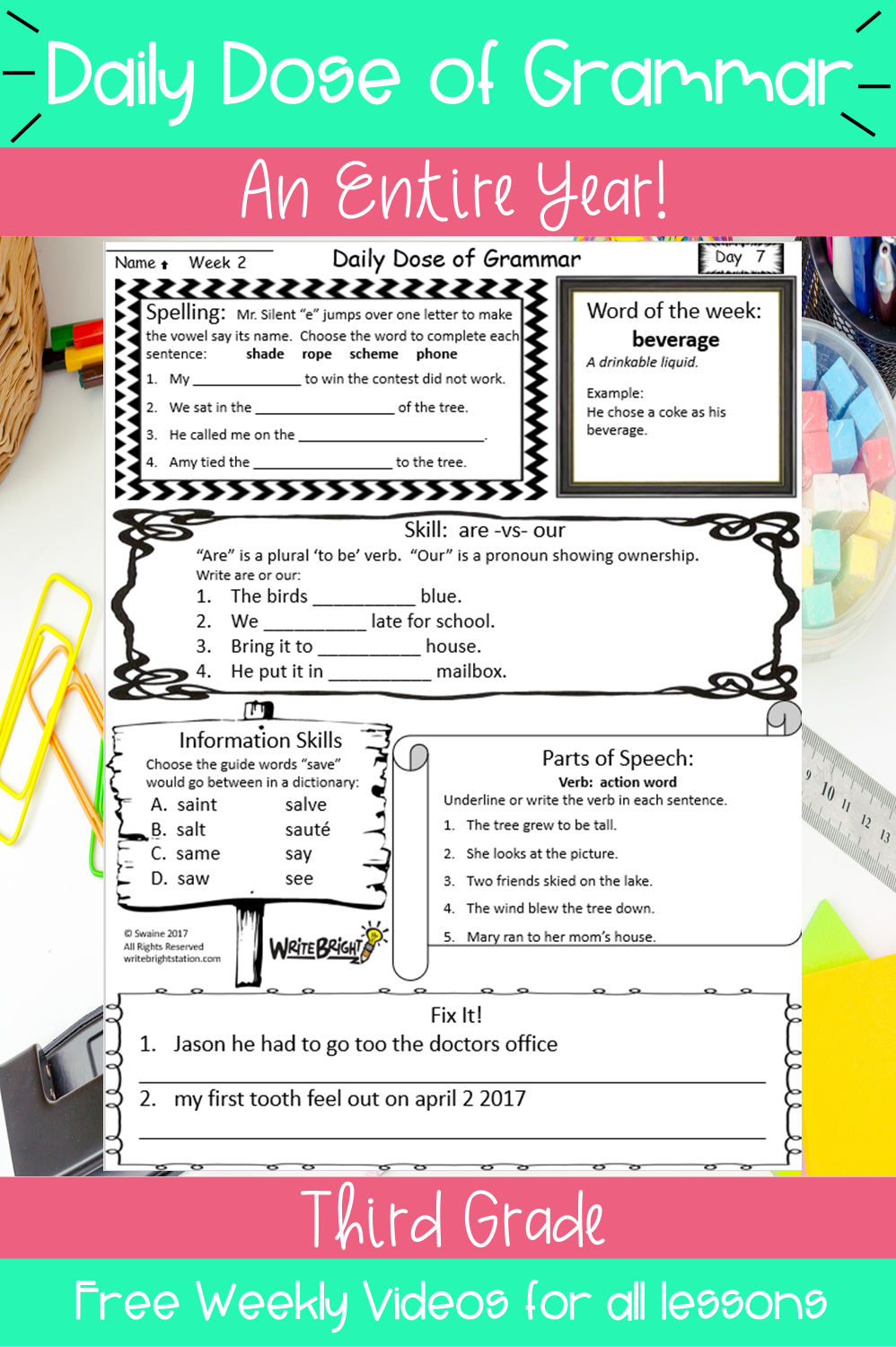 3rd grade grammar worksheets