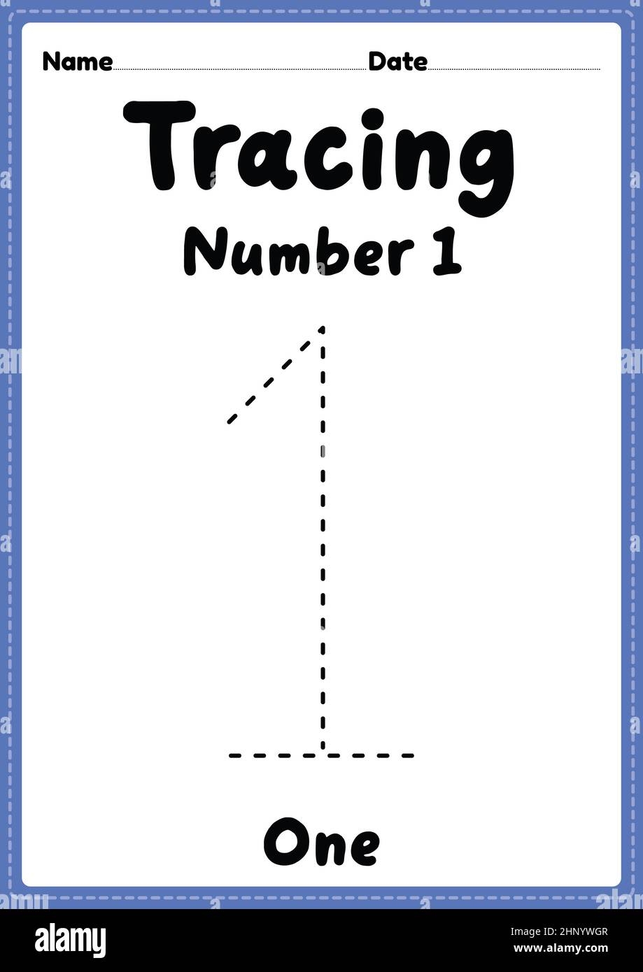 tracing the number 1