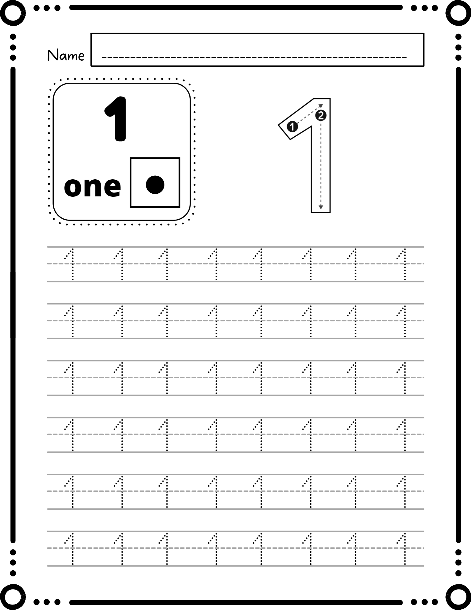 Tracing Numbers 1 10 Trace And Write Numbers 1 10 Number Formation Made By Teachers