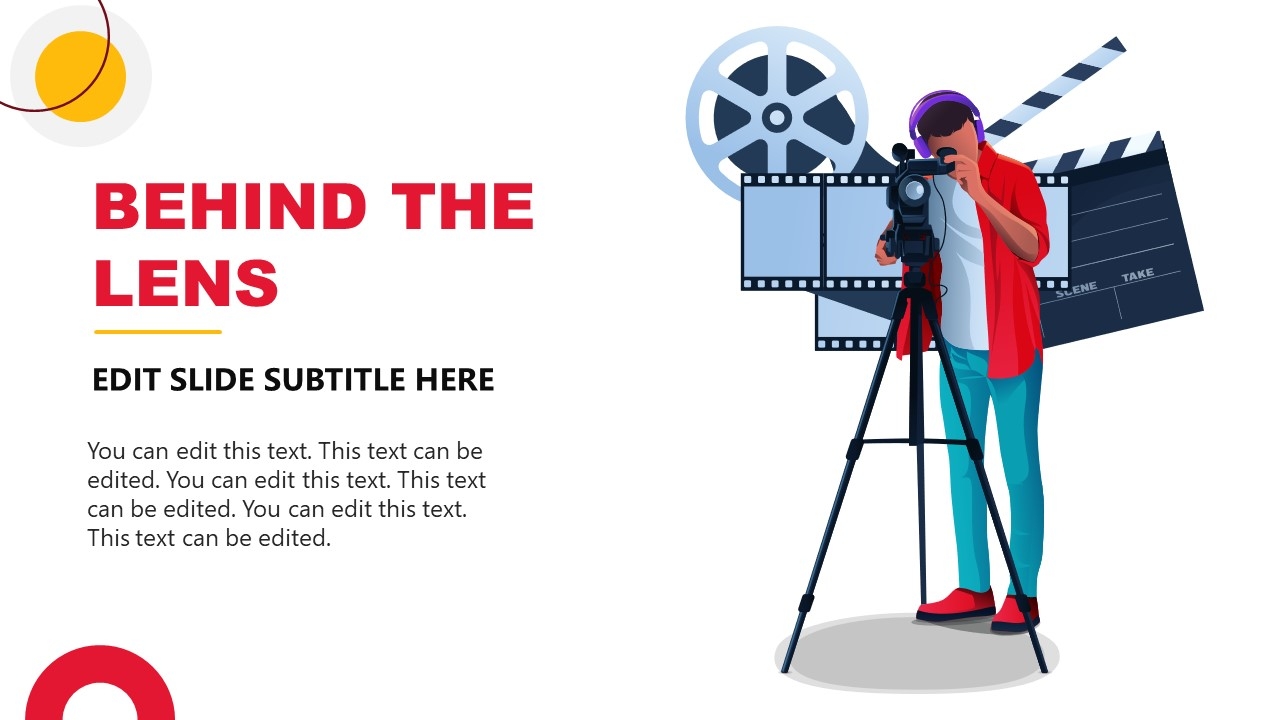 TV Production PPT Template Behind The Lens Slide SlideModel