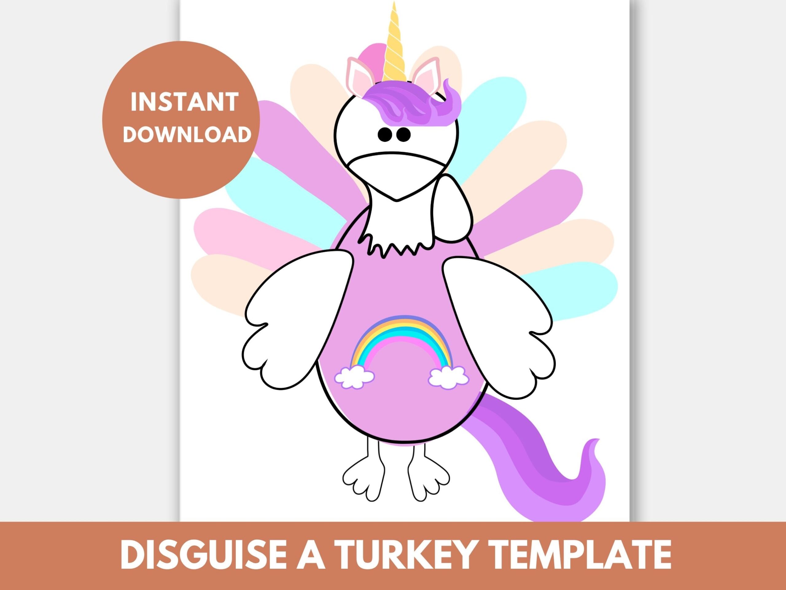 Unicorn Turkey Disguise Template Printable Disguise A Turkey In Unicorn Ballerina Turkey Disguise Ideas Disguise A Turkey Template Ballet Etsy Israel