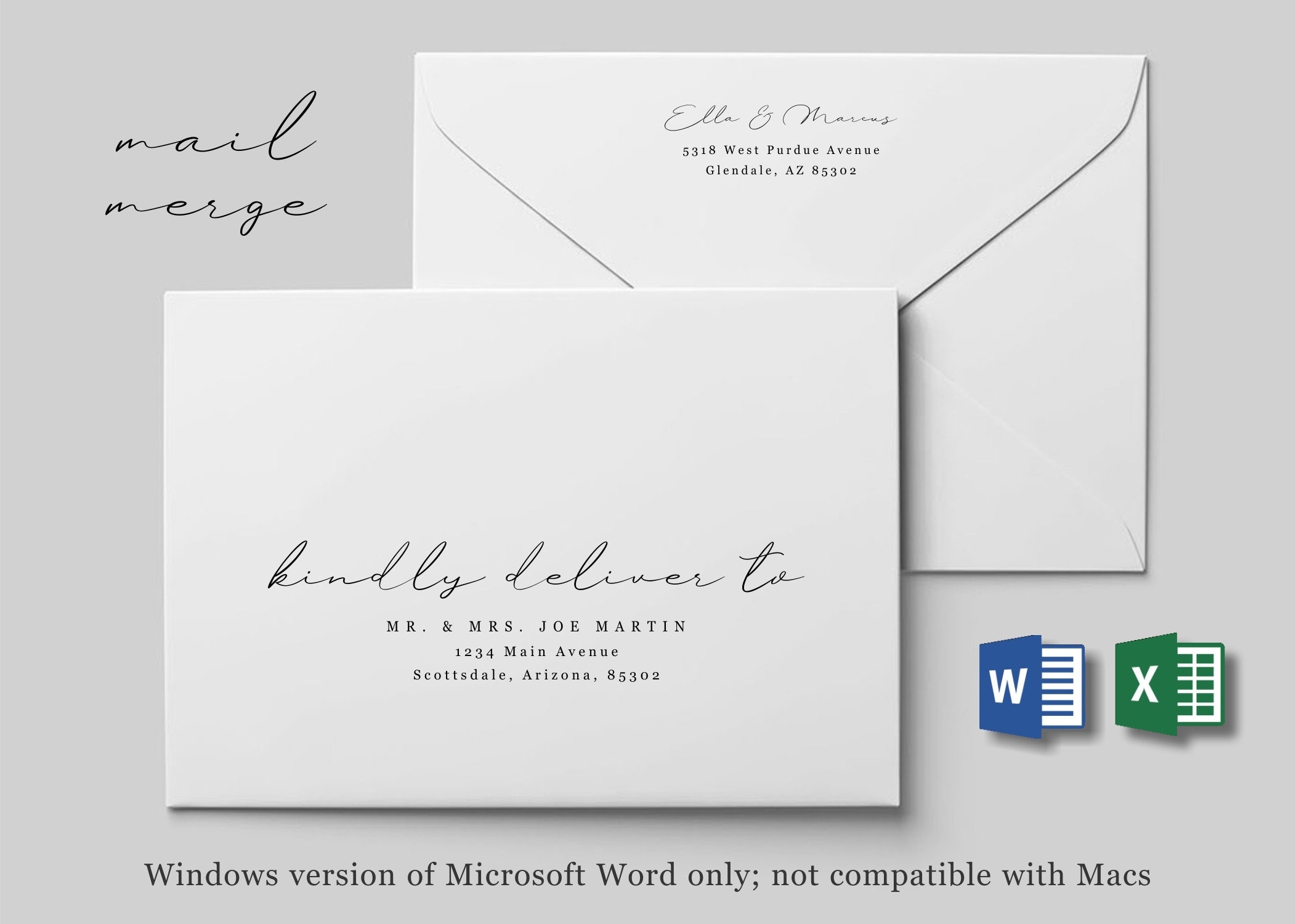 envelope template word