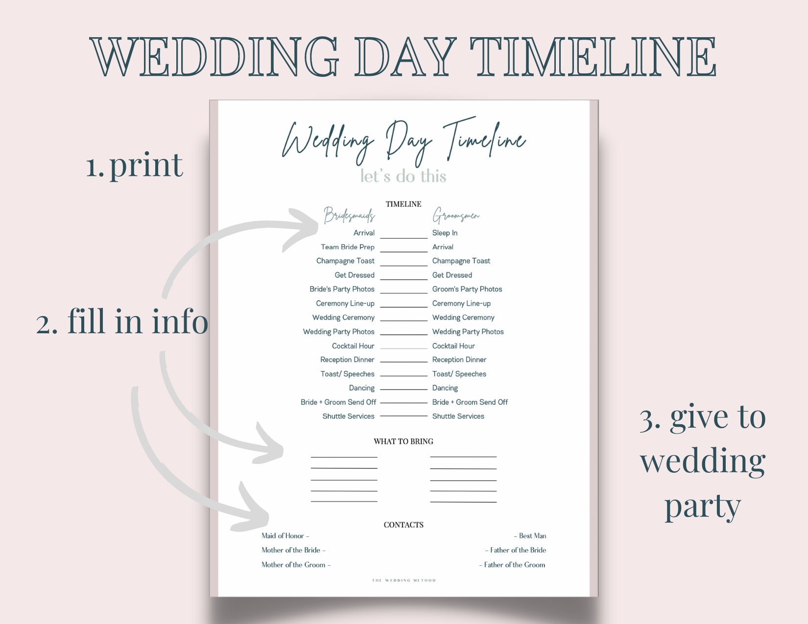 wedding day timeline template
