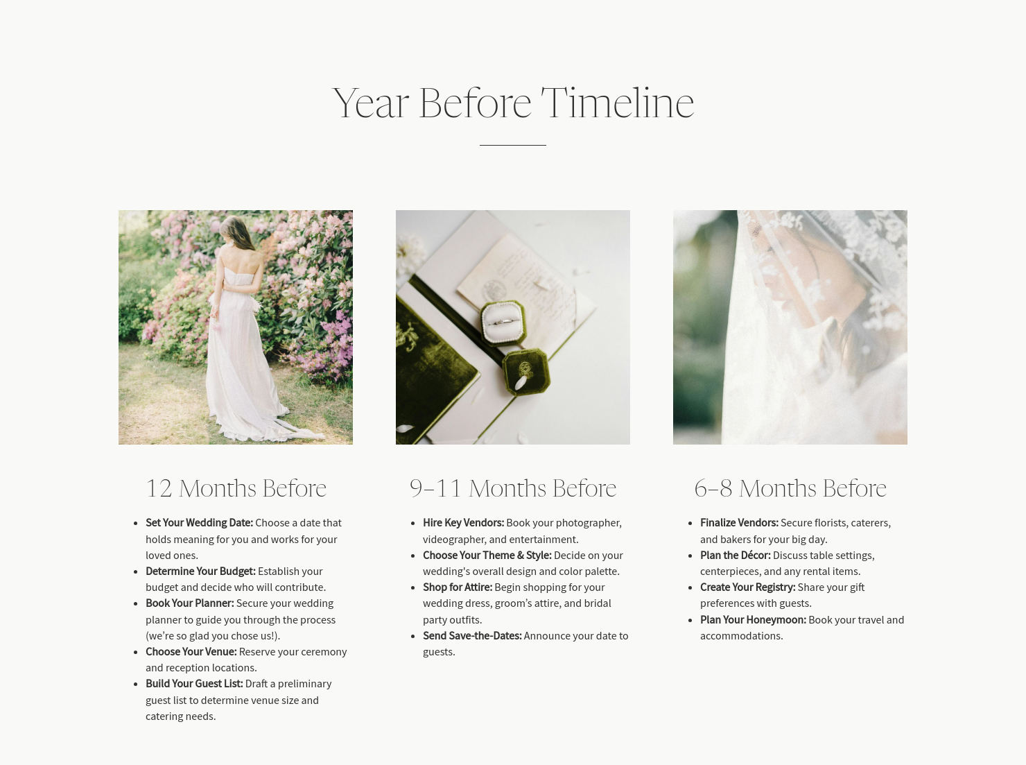 wedding schedule theme template and style