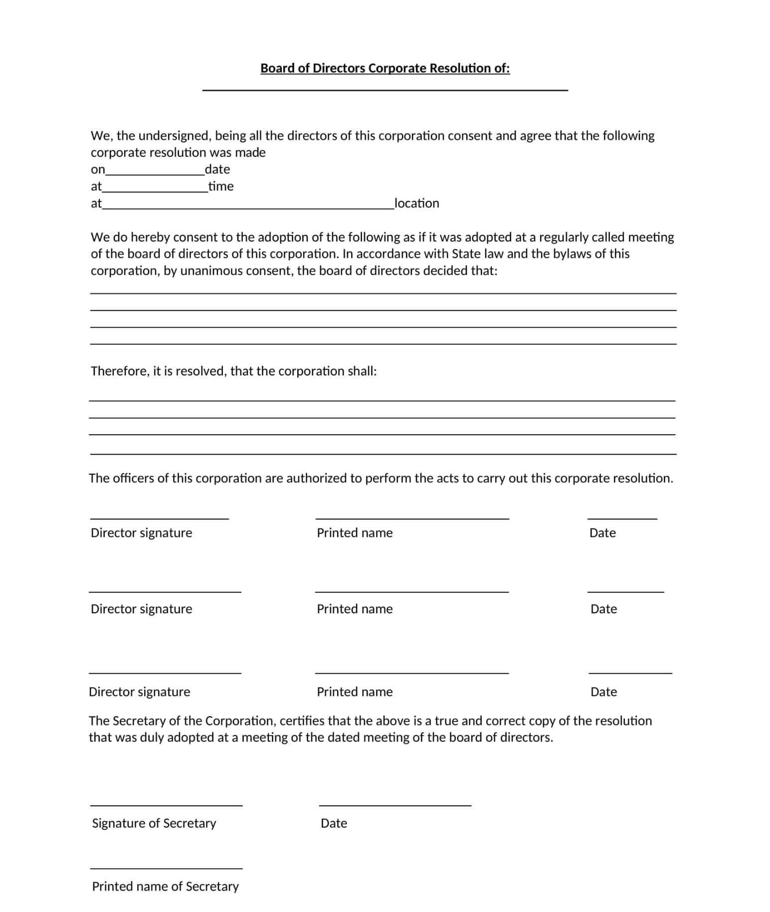 What Is A Board Resolution And When Is It Required Eqvista