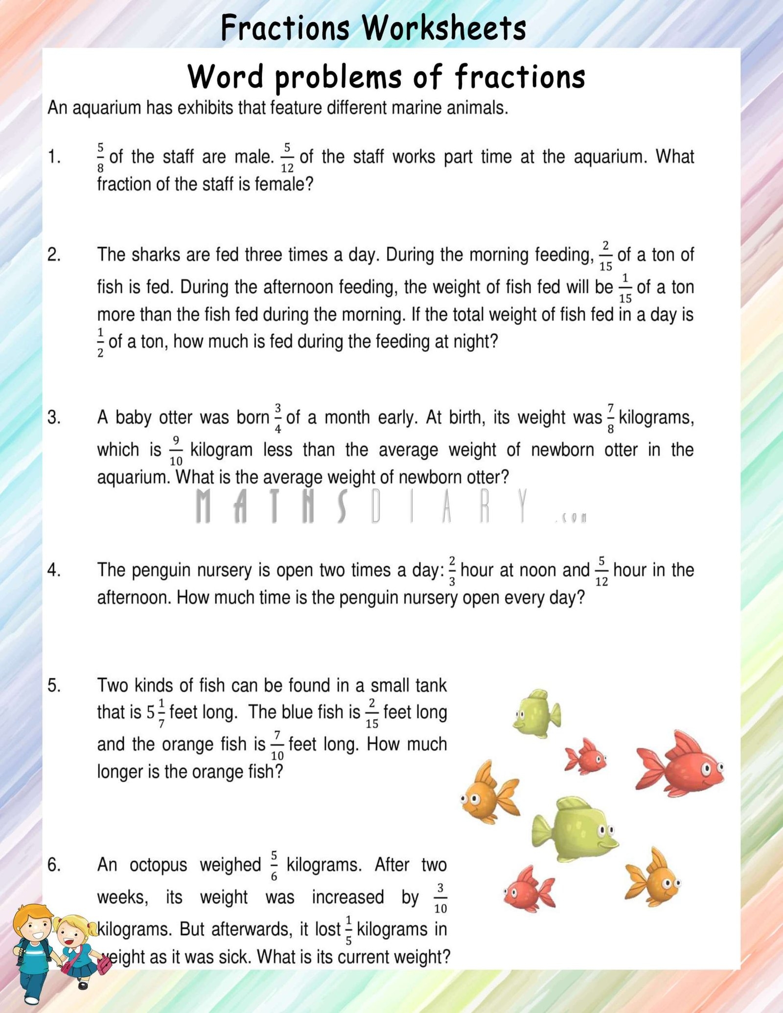 4th grade fraction word problems