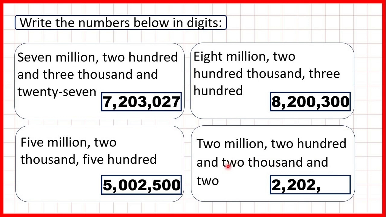 Write Numbers Up To 10 Million In Digits Place Value Year 6 YouTube