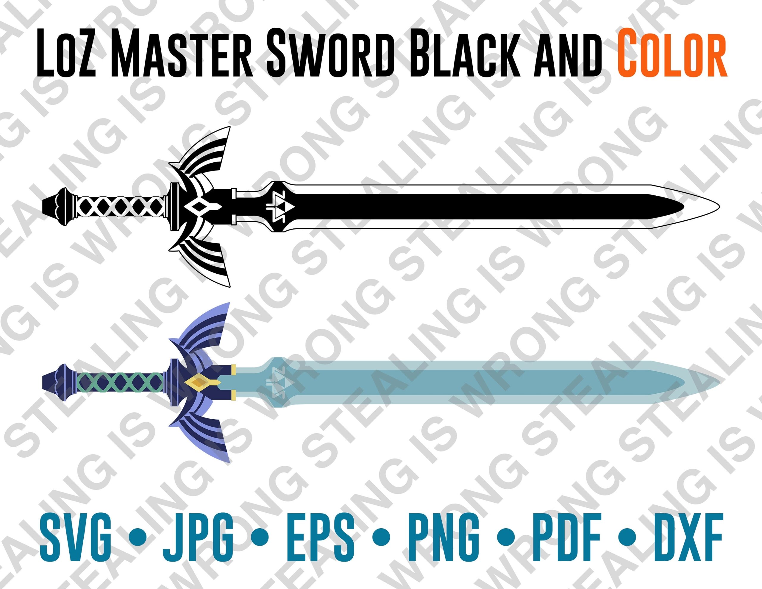link master sword colored printable template